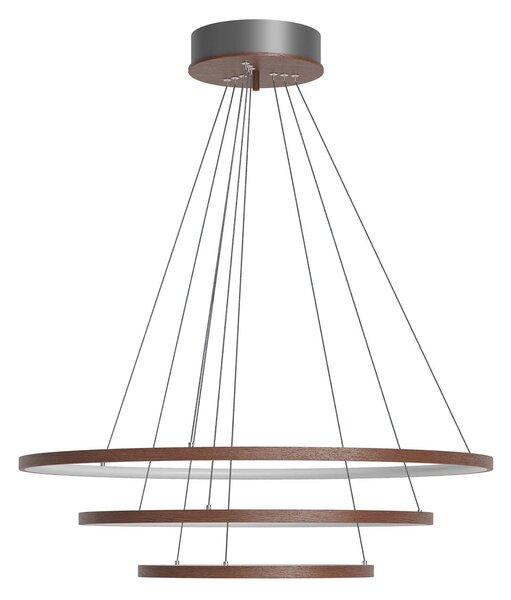 By Rydéns LED-visoka svetilka Trione znamke Rydens, oreh, Ø 80 cm, les, zatemnjen, Les, Dnevna soba / jedilnica, Les, Sodobni