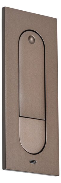 Moderna stenska svetilka temno bronasta vklj. LED in USB-C priključek - Hilton