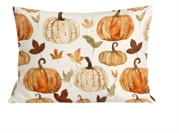 Flanelasta prevleka za vzglavnik LEAVES & PUMPKINS 50x70 cm, barvna