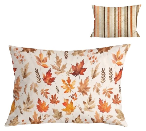 Flanelasta prevleka za vzglavnik LEAVES & STRIPES 50x70 cm, barvna