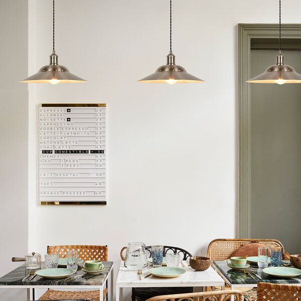COREP Visoka svetilka Louise, barva aluminija, Ø 38 cm, kovina, zatemnjen, Kovinska, Dnevna soba / jedilnica, Kovina