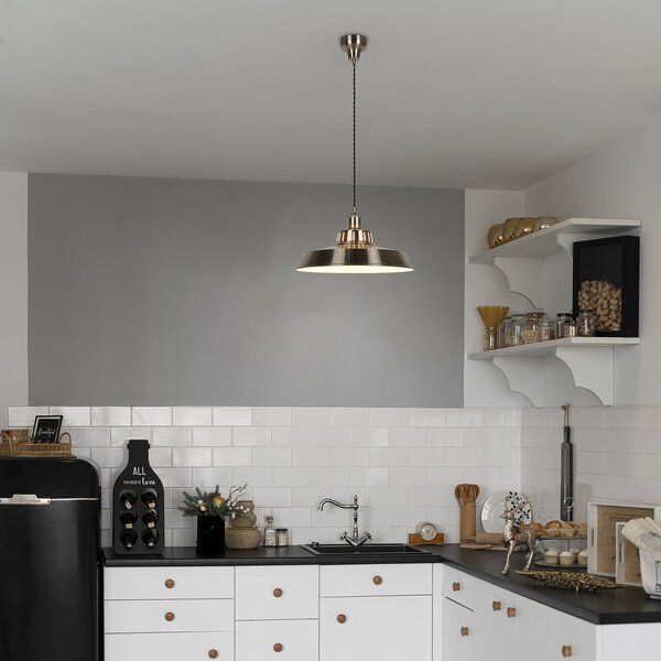 COREP Visoka svetilka Thelma, barva aluminija, Ø 38 cm, kovina, zatemnjen, Kovinska, Dnevna soba / jedilnica, Kovina
