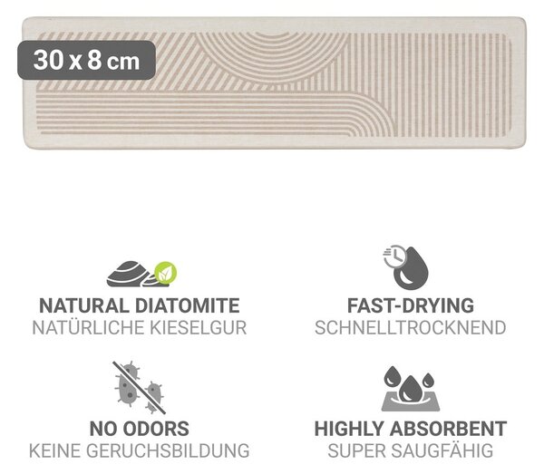 Bež odcejalna podloga iz diatomejske zemlje 30x8 cm Damon – Wenko