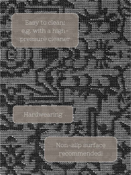 Črno-bela notranja in zunanja preproga 120x170 cm Duet Kona – NORTHRUGS