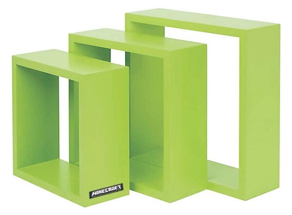 Minecraft Stenski Regal Minecraft, Zelena, 3-Delni