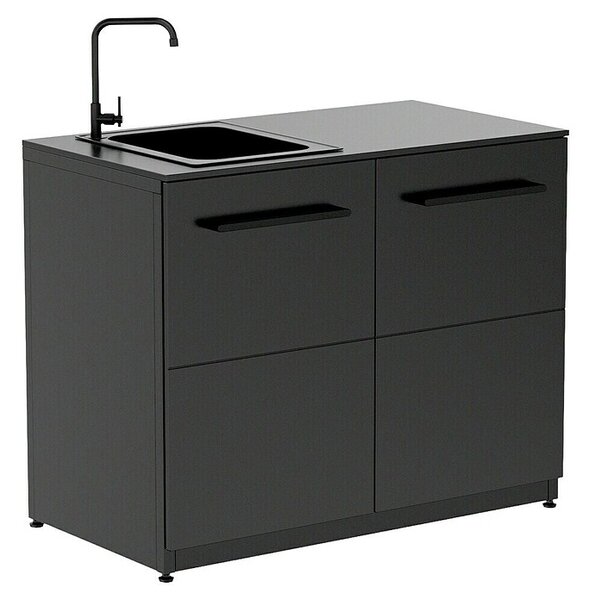 Cozze Elements Modul za letno kuhinjo s koritom (Črna, Š x G x V: 110 x 60 x 88,5 cm, Jeklo)