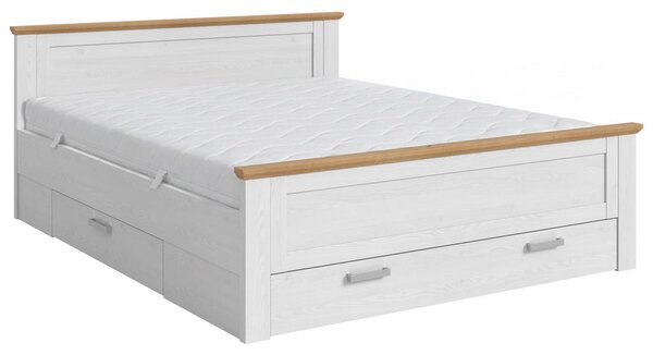 POSTELJA 180 cm x 200 cm , leseni material barve macesna