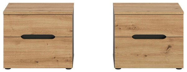 SET NOČNIH OMARIC, siva, hrast artisan