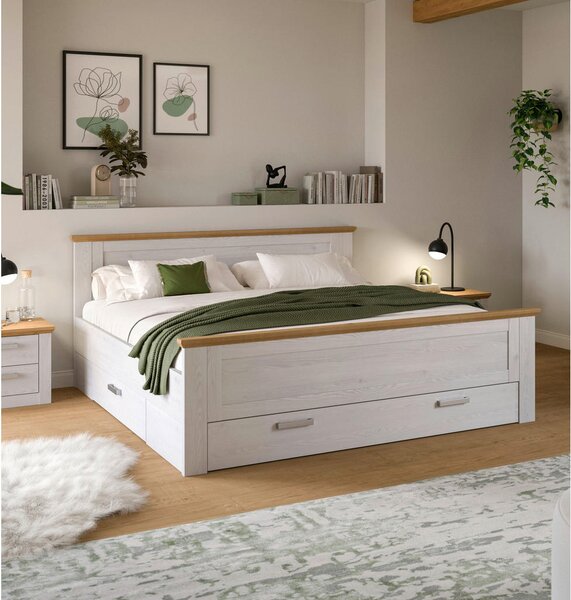 POSTELJA 180 cm x 200 cm , leseni material barve macesna