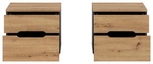 SET NOČNIH OMARIC, siva, hrast artisan