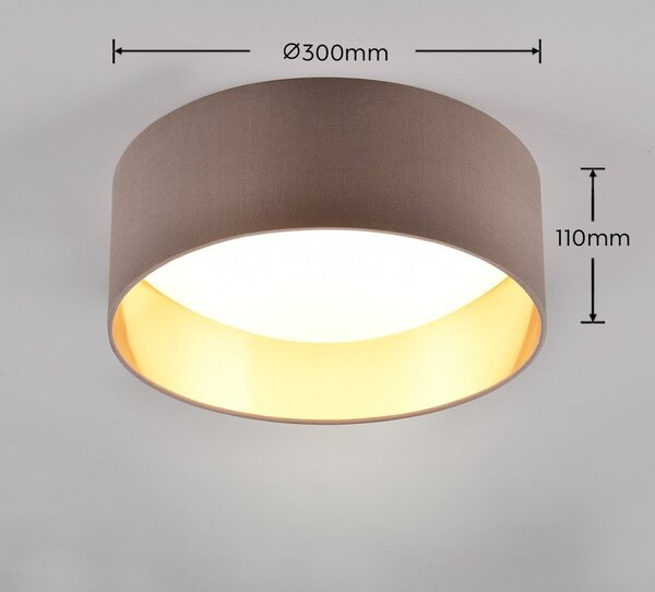 Svetlo rjava LED stropna svetilka ø 30 cm Locarno – Reality