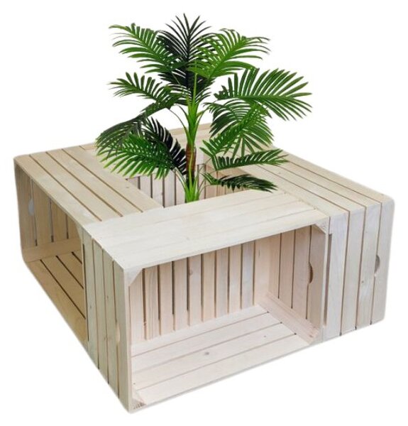 ATMOWOOD Leseni zaboji klubska mizica 84 x 39 x 84 cm
