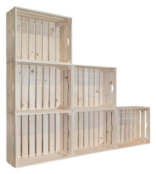 ATMOWOOD Leseni zaboji knjižna omara 150 x 120 x 20 cm