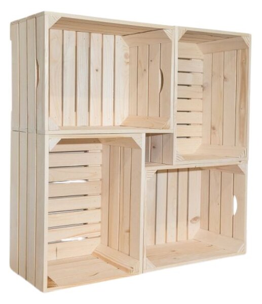 ATMOWOOD Leseni zaboji knjižna omara 100 x 100 x 24 cm