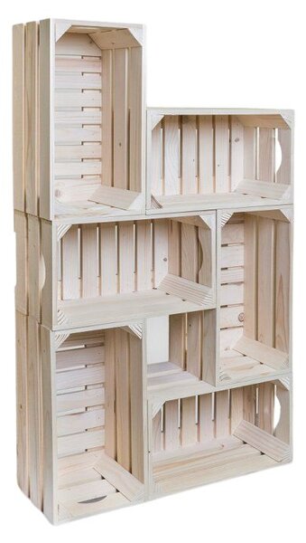 ATMOWOOD Leseni zaboji knjižna omara 62 x 102 x 20 cm