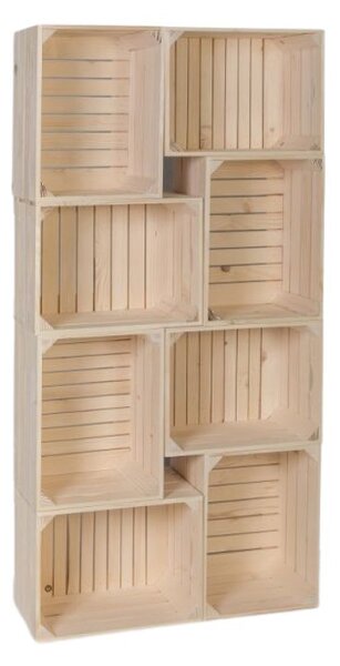 ATMOWOOD Leseni zaboji knjižna omara II 70 x 140 x 24 cm