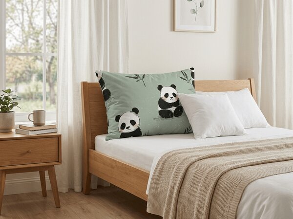 Prevleka za vzglavnik iz mikrovlaken PANDA RELAX 70x90 cm, mentolová