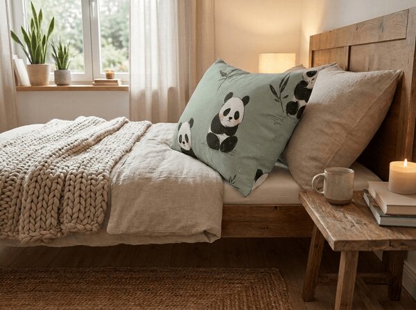 Prevleka za vzglavnik iz mikrovlaken PANDA RELAX 70x90 cm, mentolová