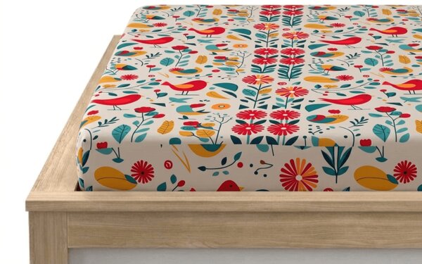 Rjuha iz mikrovlaken RETRO BIRD barvna 90x200 cm