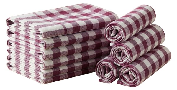 Kuhinjska krpa CORIVA 50x70 cm rdeča, set 10 kosov