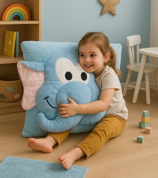 Otroška blazina CUDDLI FRIENDS 70x70 cm plišasta - več barv Barva: Rjava