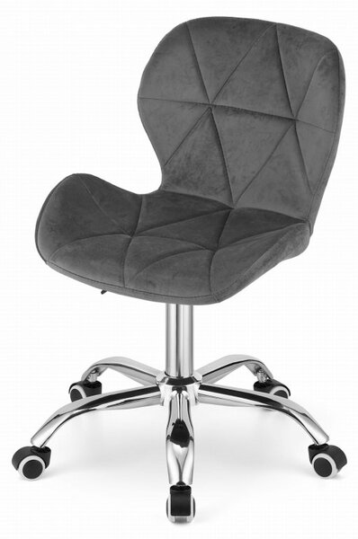 Set za delovno sobo ZARIMO miza 80x40 cm črna + stol AVOLA VELVET siv