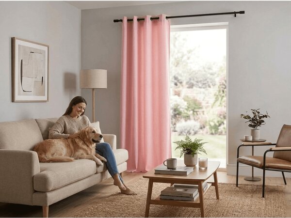 Zavesa OXFORD LIGHT 140x250 cm, roza Za obesiti: Trak za nabiranje