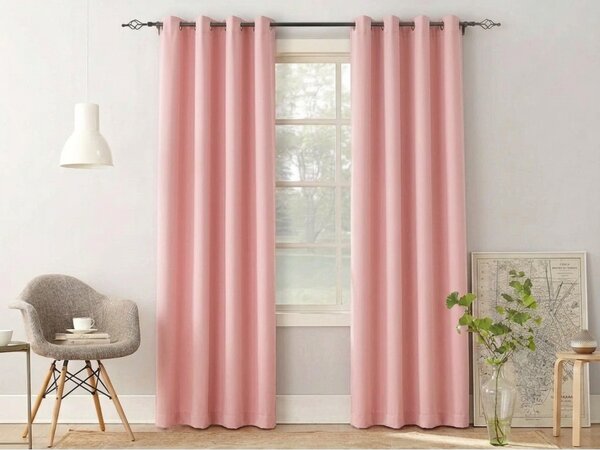 Zavesa OXFORD LIGHT 140x250 cm, roza Za obesiti: Trak za nabiranje
