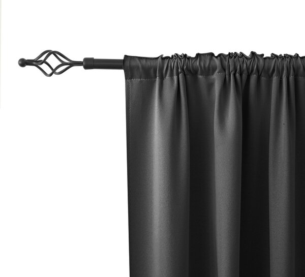 Črna zavesa OXFORD 140x250 cm Za obesiti: Trak za nabiranje