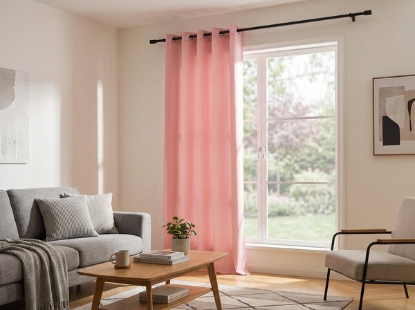 Zavesa OXFORD LIGHT 140x250 cm, roza Za obesiti: Trak za nabiranje