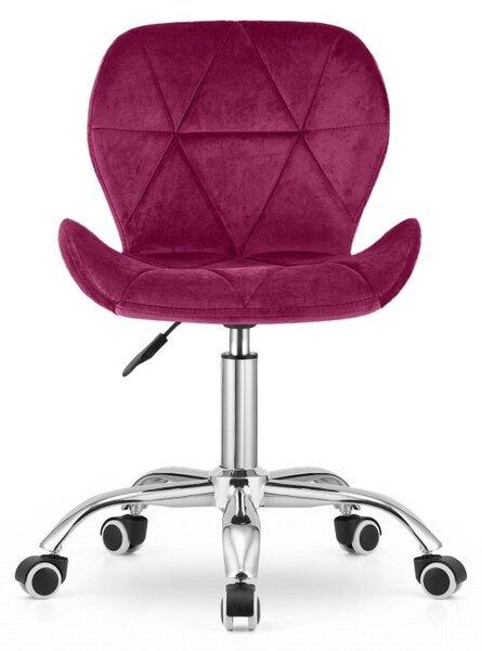 Set za pisarno – zložljiva pisalna miza ZARIMO 80×40 cm črna + pisarniški stol AVOLA VELVET vinsko rdeč