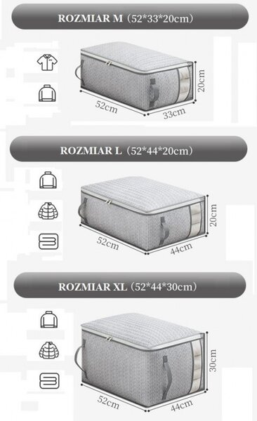 Organizator za omaro SENCA XL 52x44x30 cm siv
