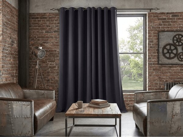 Zavesa OXFORD LIGHT 140x250 cm, temno siva Za obesiti: Trak za nabiranje