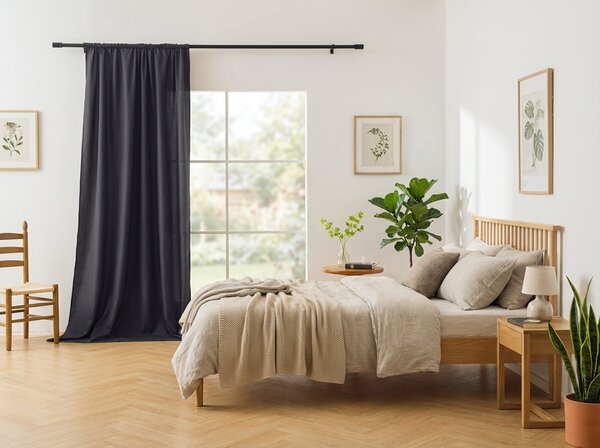Zavesa OXFORD LIGHT 140x250 cm, temno siva Za obesiti: Trak za nabiranje