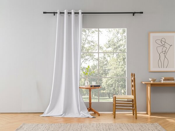Zavesa OXFORD LIGHT 140x250 cm, bela Za obesiti: Trak za nabiranje