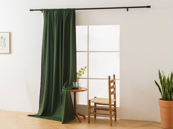 Zavesa OXFORD LIGHT 140x250 cm, temno zelena Za obesiti: Trak za nabiranje