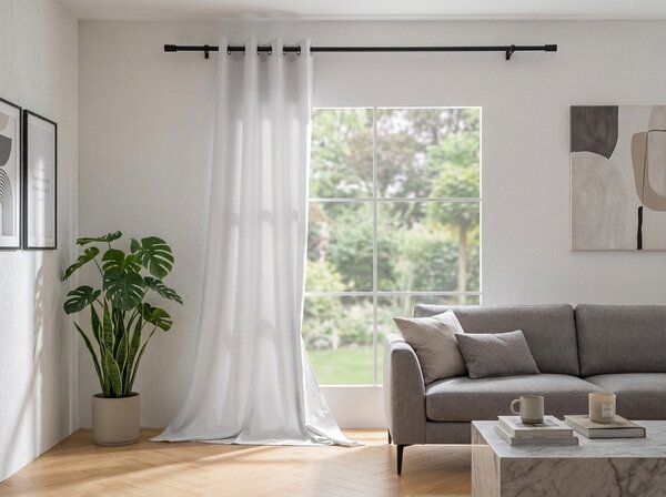 Zavesa OXFORD LIGHT 140x250 cm, bela Za obesiti: Trak za nabiranje