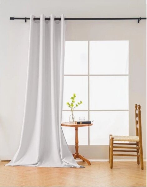 Zavesa OXFORD LIGHT 140x250 cm, bela Za obesiti: Trak za nabiranje