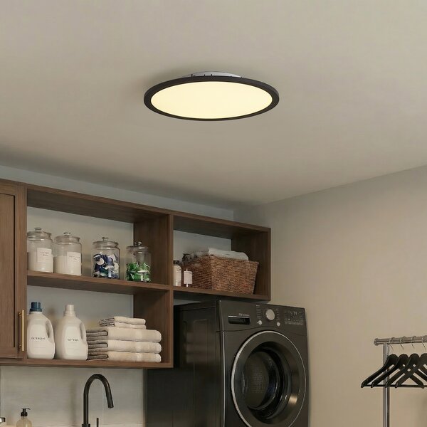 Pametna LED plošča črna 40 cm vklj. LED zatemnitev do tople z daljinskim upravljalnikom - Knob