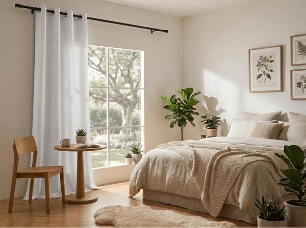 Zavesa OXFORD LIGHT 140x250 cm, bela Za obesiti: Trak za nabiranje