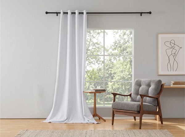 Zavesa OXFORD LIGHT 140x250 cm, bela Za obesiti: Trak za nabiranje