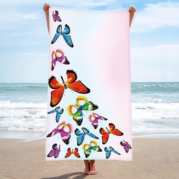 Hitro sušeča brisača za plažo SILMARI pisana 100×180 cm, 100% mikrovlakna