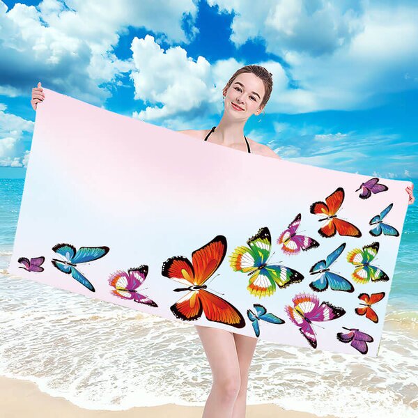 Hitro sušeča brisača za plažo SILMARI pisana 100×180 cm, 100% mikrovlakna