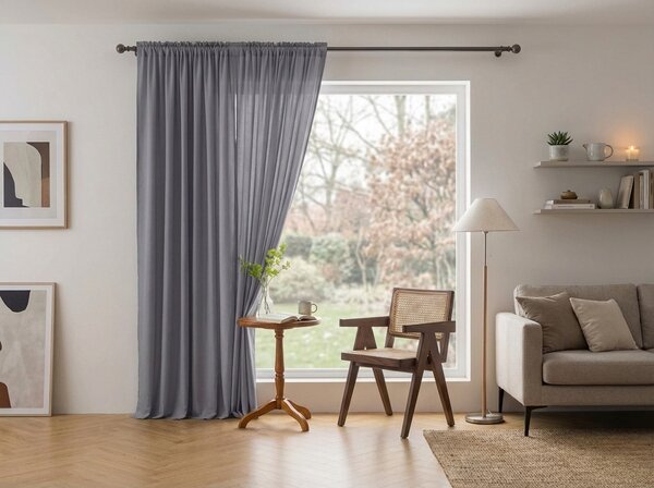 Zavesa OXFORD LIGHT 140x250 cm, svetlo siva Za obesiti: Trak za nabiranje