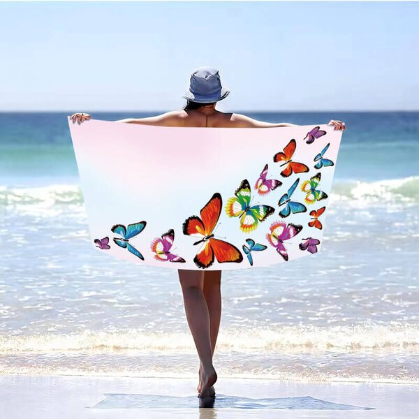 Hitro sušeča brisača za plažo SILMARI pisana 100×180 cm, 100% mikrovlakna