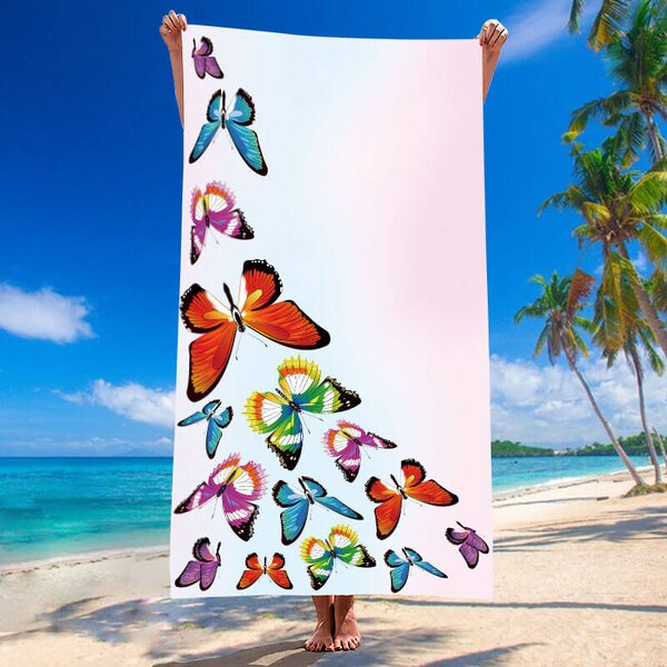 Hitro sušeča brisača za plažo SILMARI pisana 100×180 cm, 100% mikrovlakna