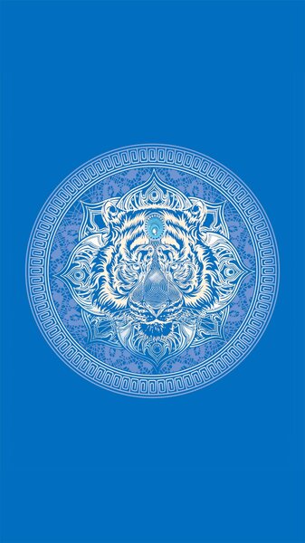 Hitro sušeča brisača za plažo TIGER modra 100×180 cm, 100% mikrovlakna