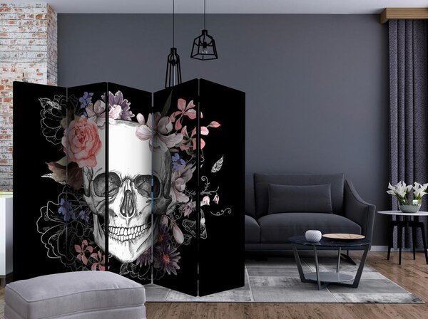 Artgeist Paravan Skull And Flowers I, 5-Delni, Dvostranski