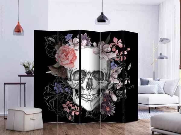 Artgeist Paravan Skull And Flowers I, 5-Delni, Dvostranski