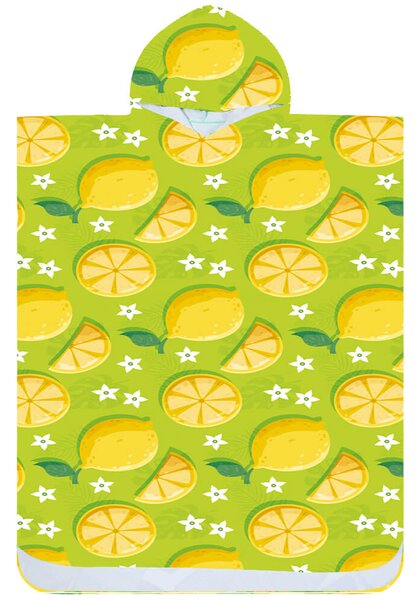 Plažni set LEMONS – brisača 100×180 cm in pončo 80×145 cm, zelena